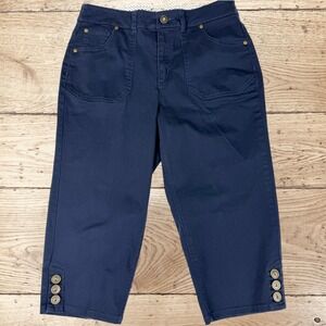 CHRISTOPHER & BANKS Capri Jeans Pants Women's Size‎ 8 Navy